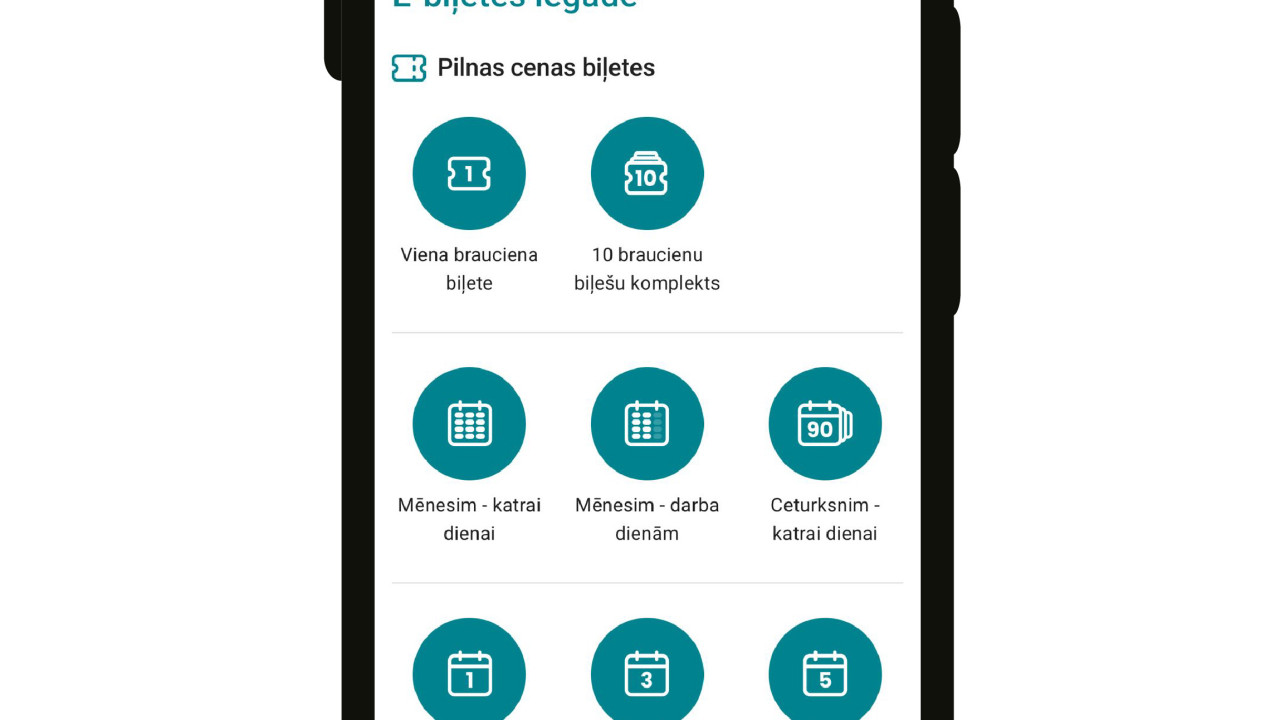 Uzlabots Liepājas lietotnes biļešu iegādes dizains